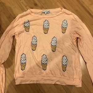 Wildfox long sleeve ice cream top